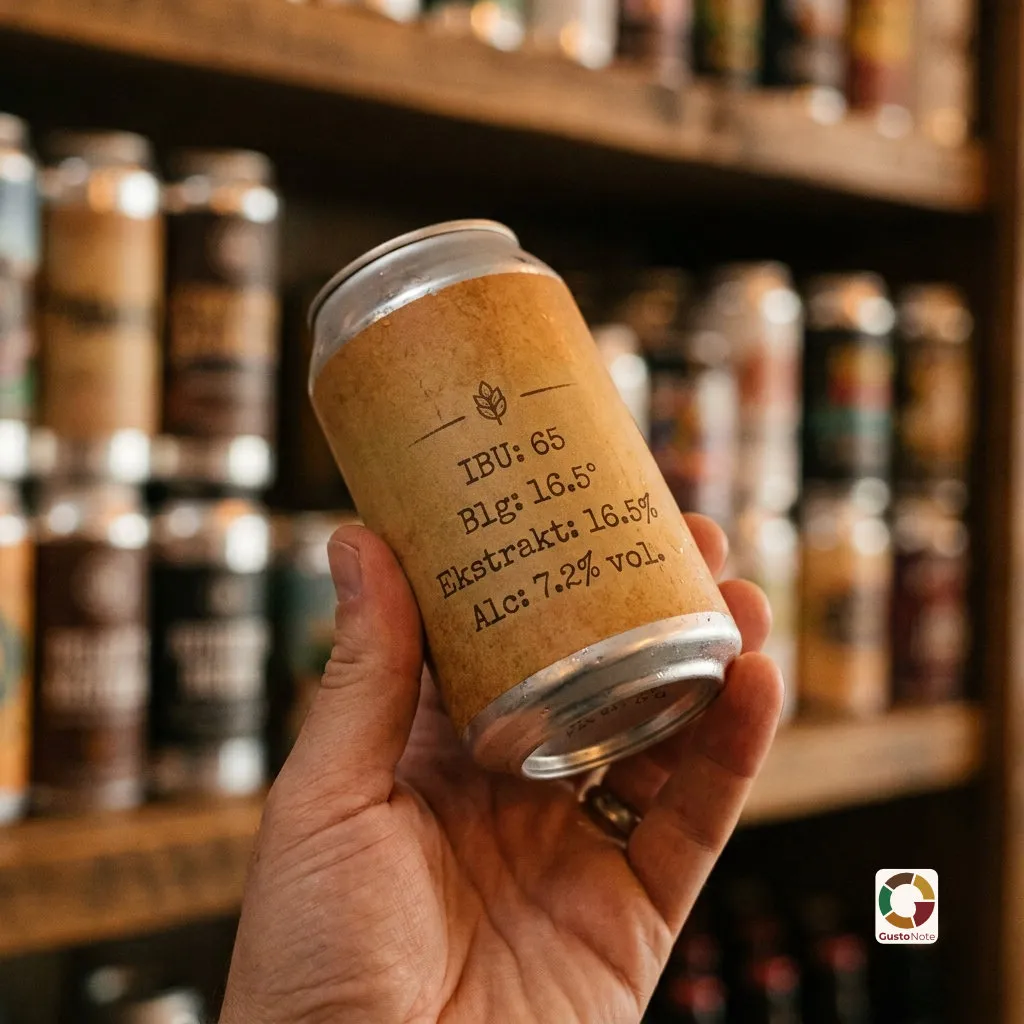 A craft beer label with numbers