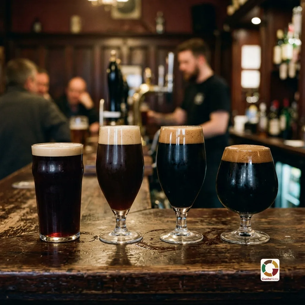 A black stout with a creamy head in a glass