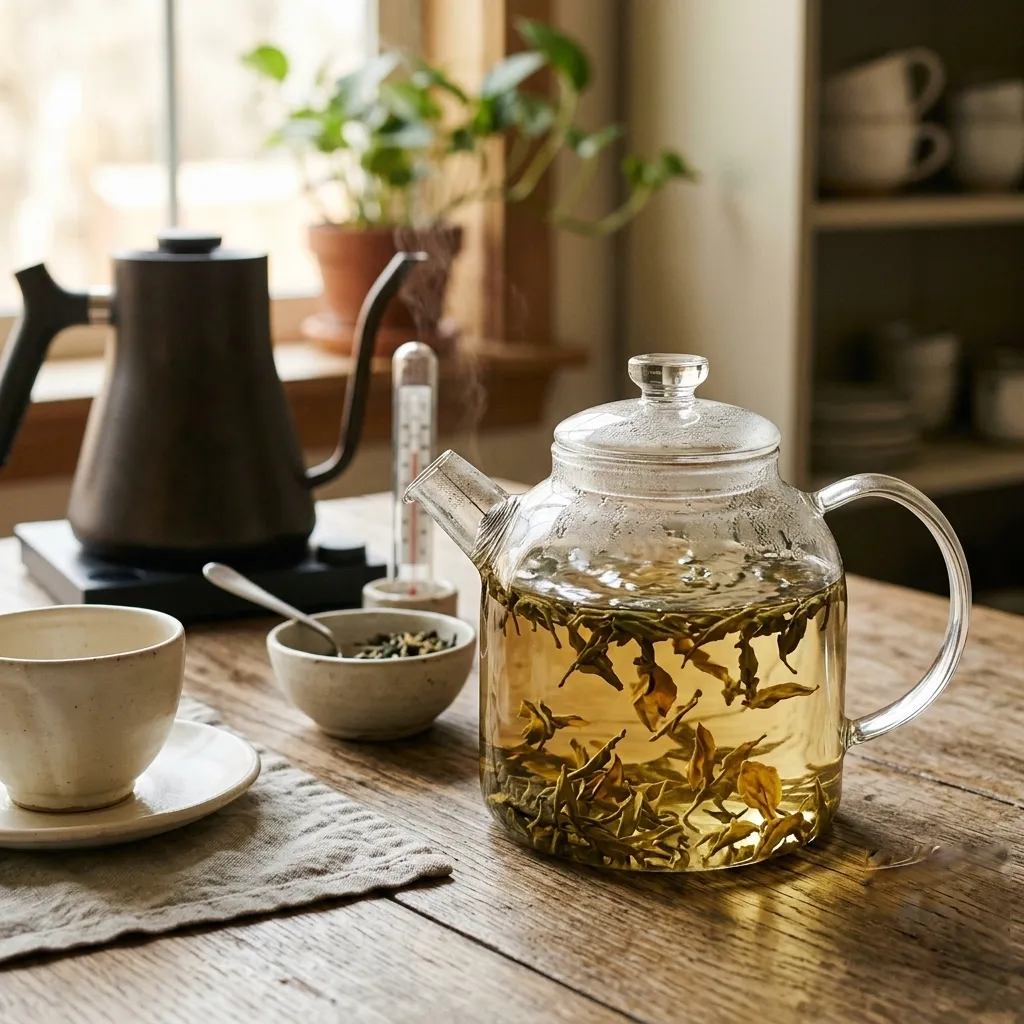 A cup of tea with loose leaves