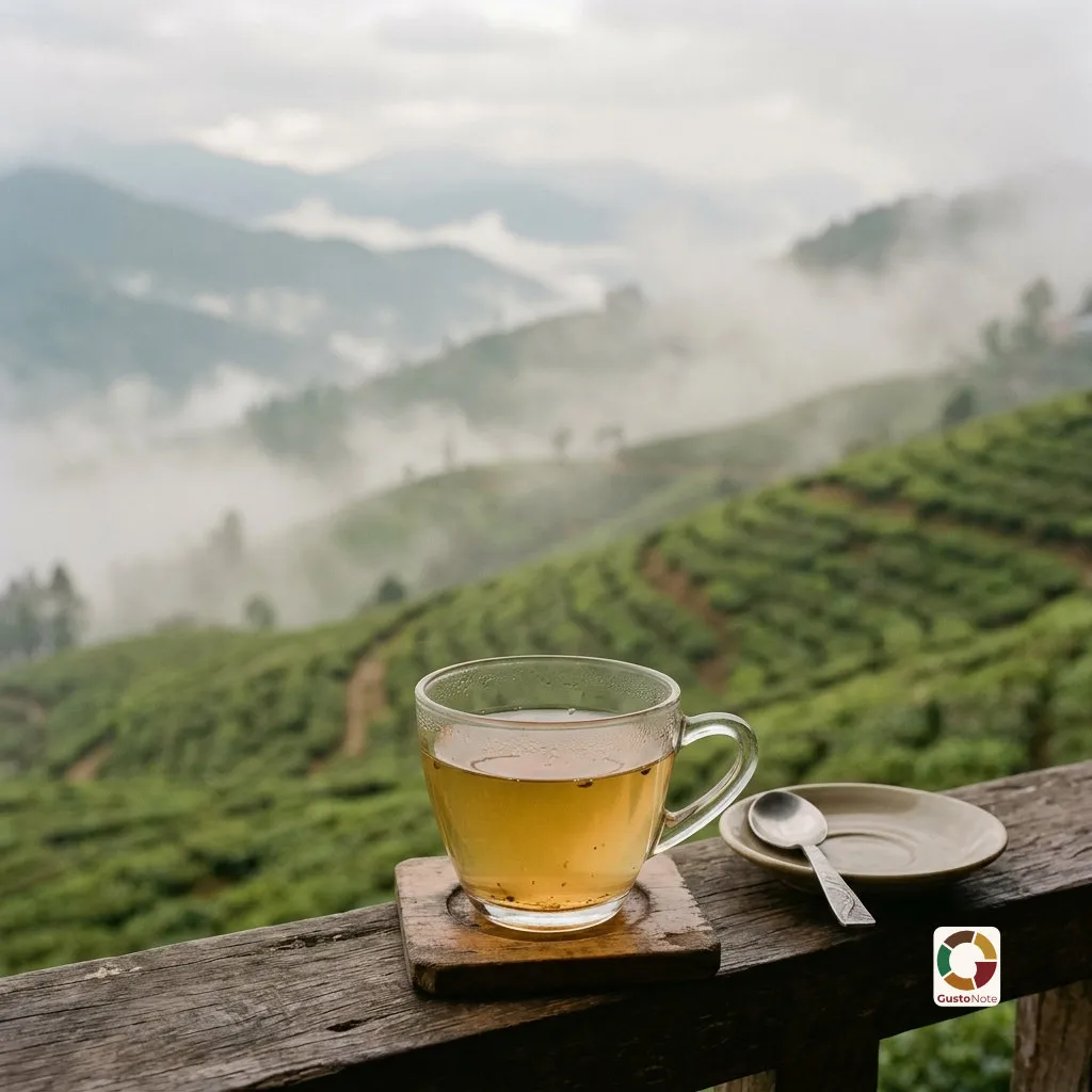 A cup of pale Darjeeling tea